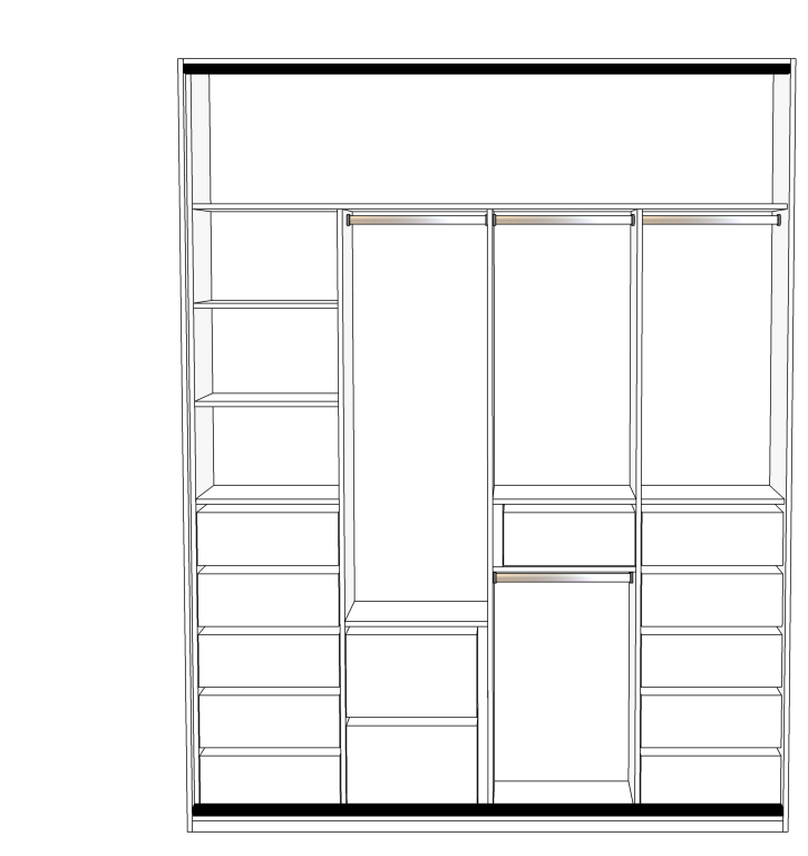 Szafa wnękowa na wymiar — projekt wnętrza